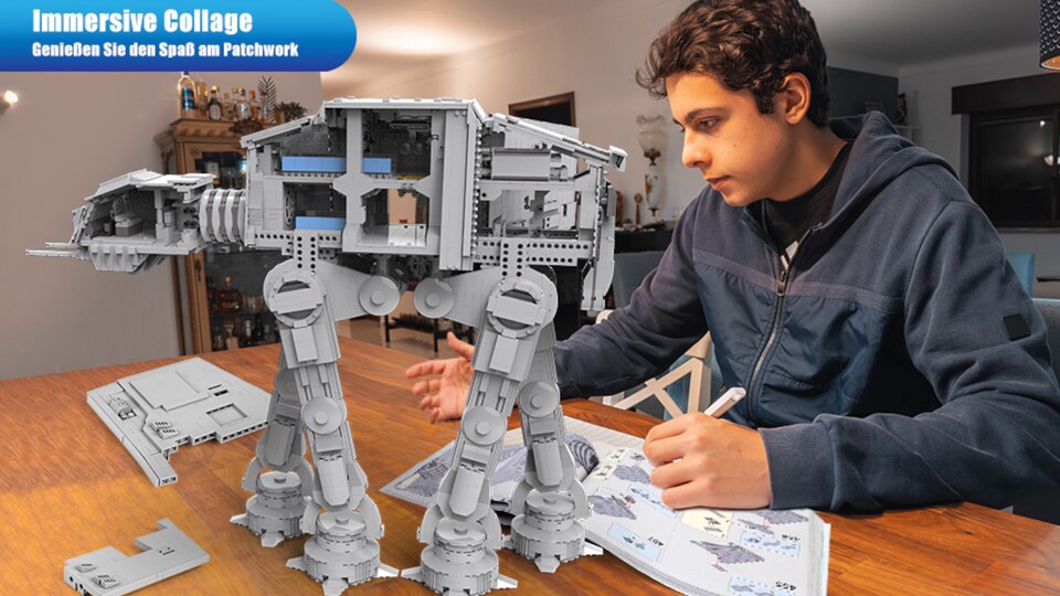 Der Aufbau des riesigen Mould King AT-AT kostet schon etwas Mühe, ist mit der Anleitung aber gut zu bewältigen.