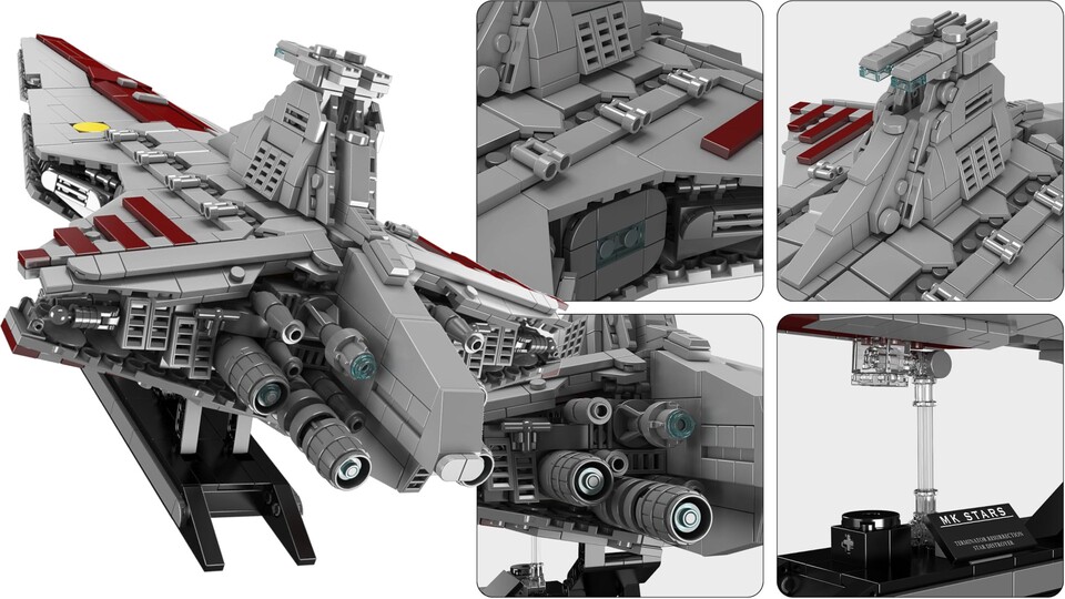 Es ist erstaunlich, wie viele Details der Mould King Sternenzerstörer mit seinen 1320 Teilen nachbildet.