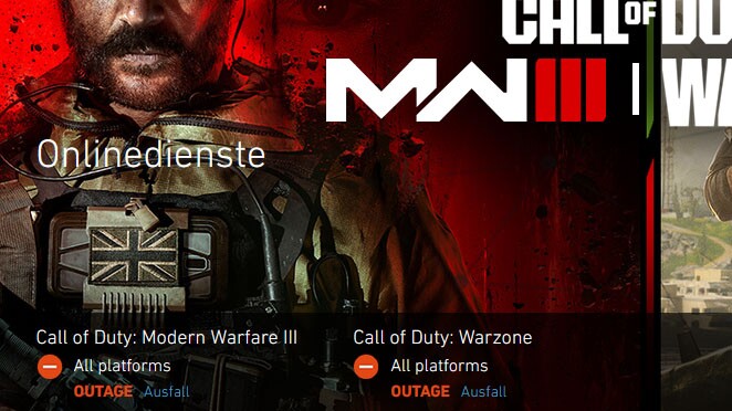 Auch auf den Call of Duty-Support-Seiten stehen jetzt alle Ampeln auf Ausfall.