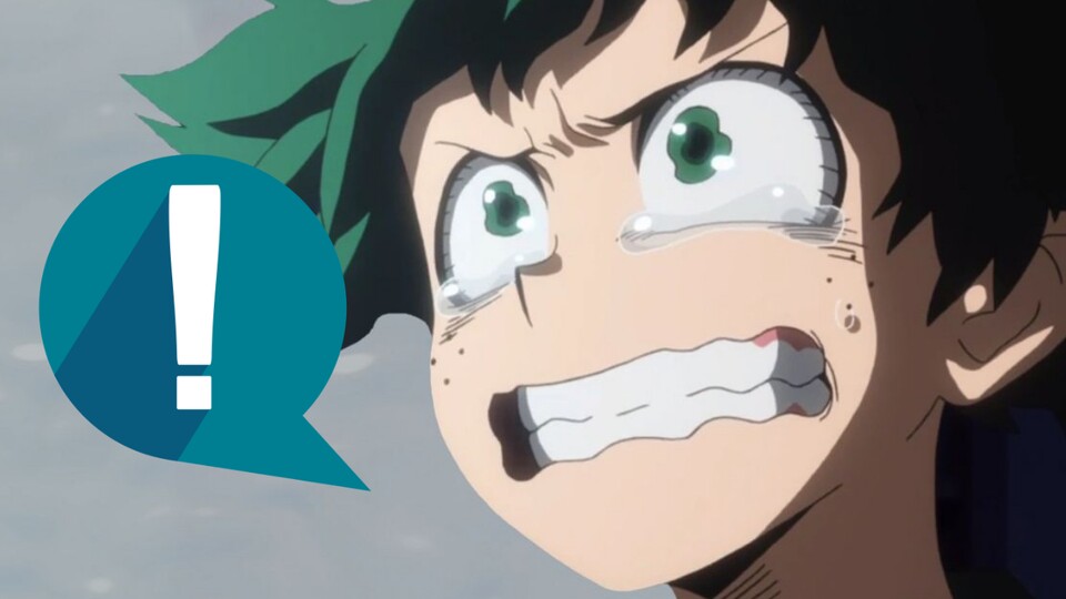 Dekus Superhelden-Geschichte findet nach fast 10 Jahren ein Ende. Da laufen dem Helden schonmal (wieder) die Tränen. (Bild: © Crunchyroll Bones)