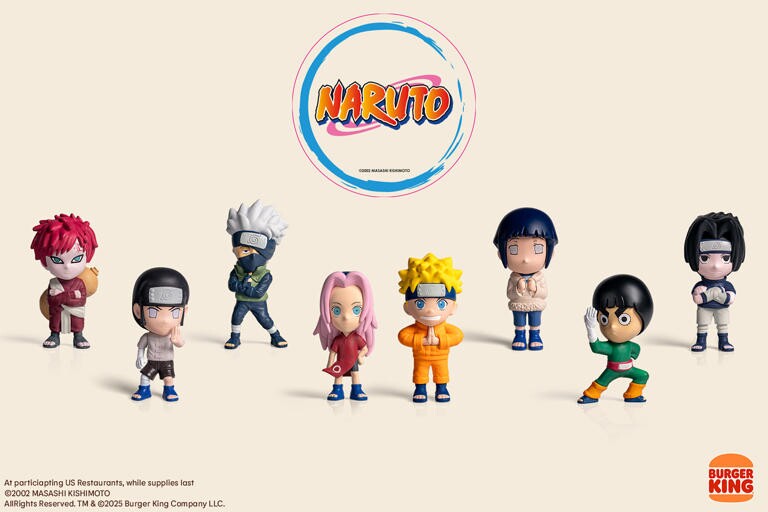 Diese 8 Naruto-Figuren sind im US-Menü bei Burger King dabei. (Bild © Burger King)