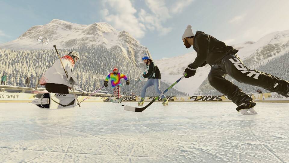 Der Arcade-Modus Ones versetzt den Spieler in die kanadischen Rocky Mountains. Dort spielt er Teich-Hockey – ohne Regeln.