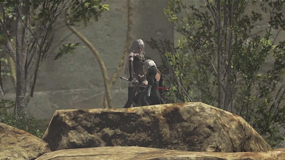2Bs Tod kam unerwartet am Ende von Route B. (Bild: © Platinum Games, Square Enix)