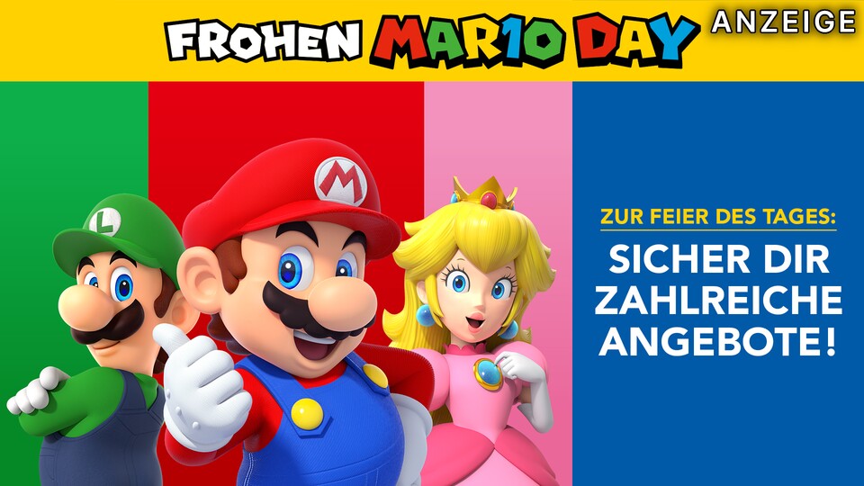 Zur Feier des Mario Days am 10. März gibts im Nintendo eShop und My Nintendo Store interessante Schnäppchen und Extras.