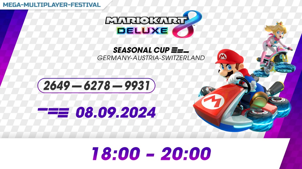 Zum Abschluss des Mega-Multiplayer-Festivals findet ein großes Mario Kart 8 Deluxe-Turnier statt.