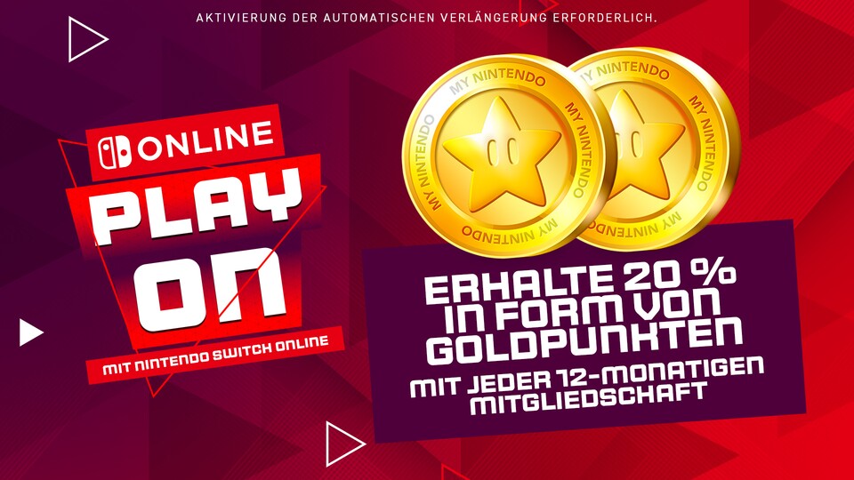 Wenn ihr jetzt ein Jahresabo bei Nintendo Switch Online abschließt, könnt ihr je nach gewählter Abo-Option Goldpunkte im Wert von bis zu 14€ sammeln.