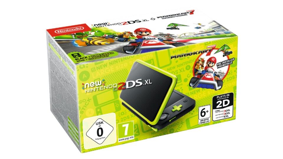 Nintendo New 2DS XL (Apfelgrün) mit Mario Kart 7 im Angebot für 139 €