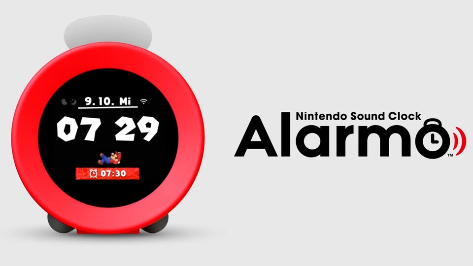 Die Nintendo Sound Clock: Alarmo weckt euch zu den Klängen von Spielszenen und reagiert auf eure Bewegungen.