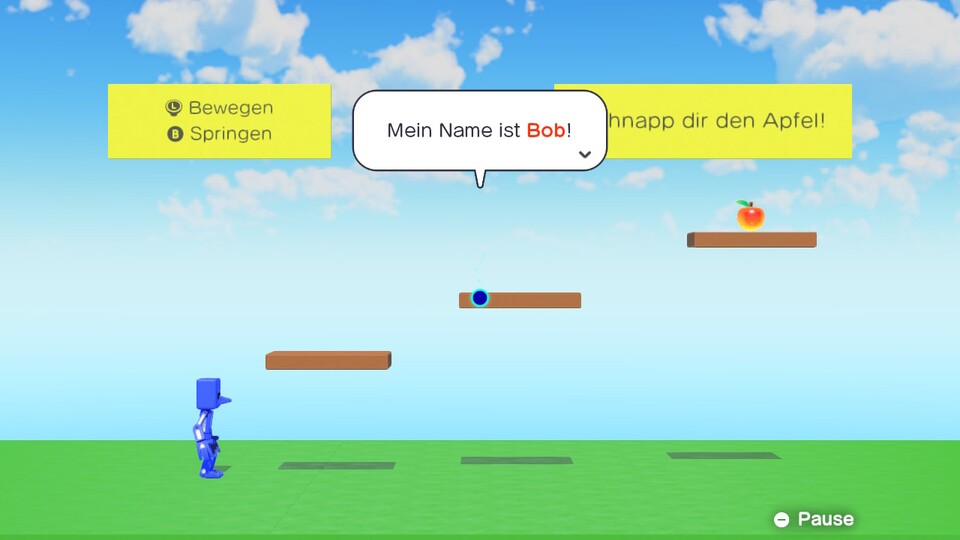 Die blaue Lichtkugel Bob ist ein leidenschaftlicher Programmierer und führt euch geduldig durch die Lektionen. 