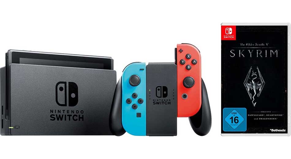 Nintendo Switch Bundle mit Skyrim besonders günstig.