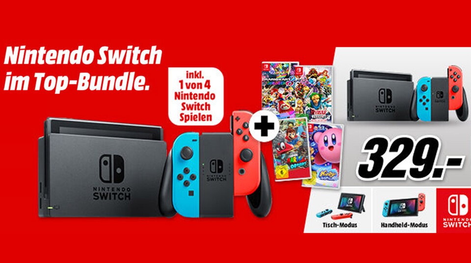 Nintendo Switch im Bundle mit einem Spiel eurer Wahl.