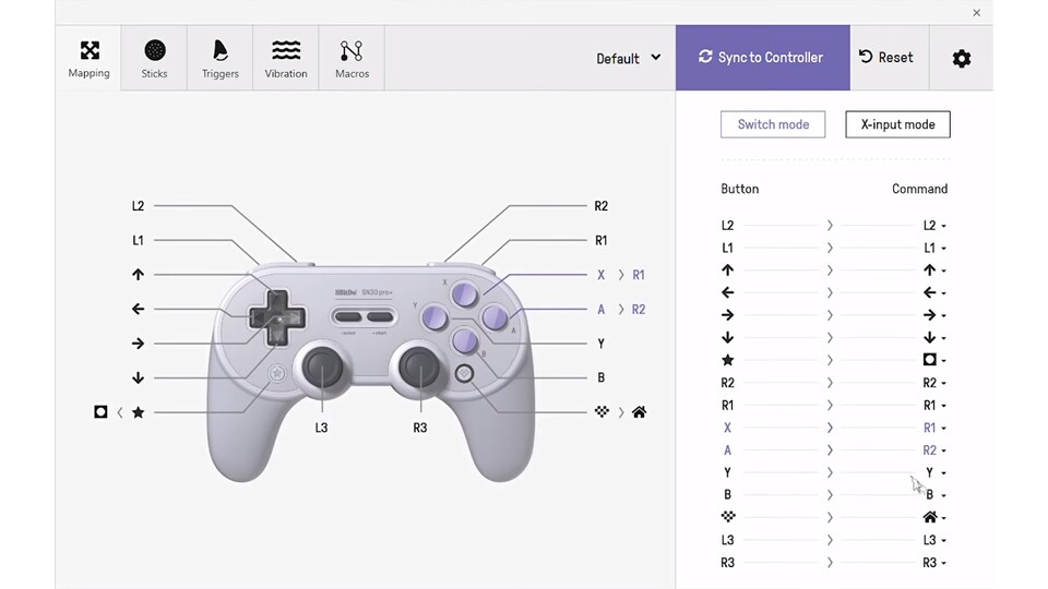 Der Nintendo Switch-Elite Controller von 8BitDo namens SN30 Pro+ lässt sich wirklich umfangreich anpassen und programmieren.