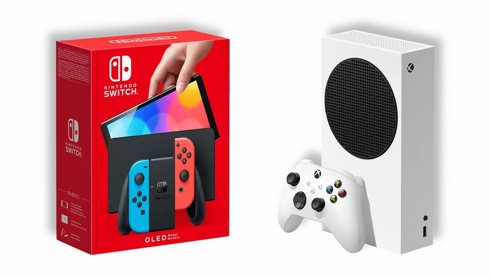 Vor allem die Xbox Series S dürfte es günstig im Angebot geben, aber auch die Nintendo Switch OLED könnte hier und da in guten Deals auftauchen.