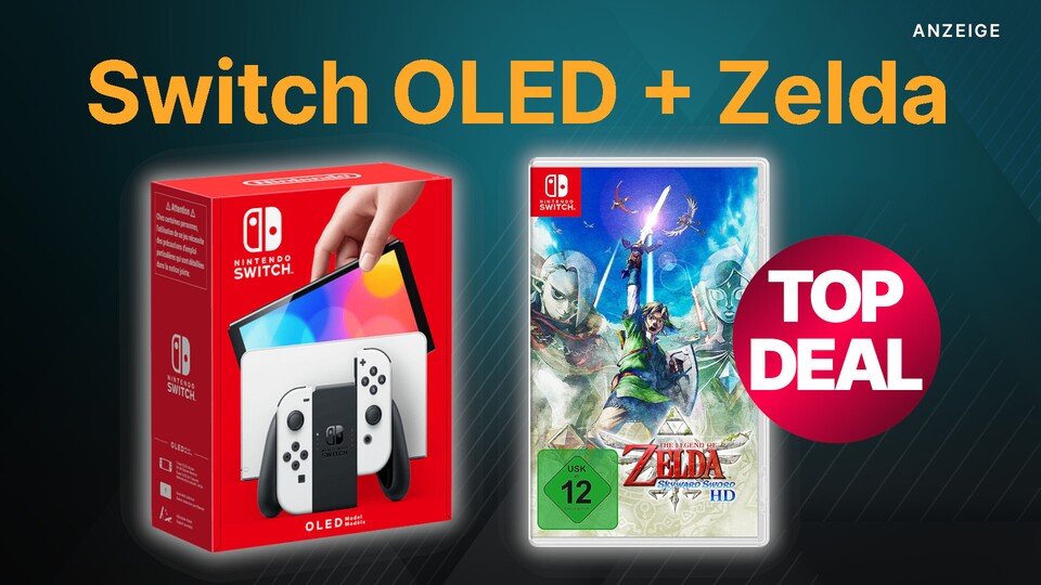 Bei Otto bekommt ihr die Nintendo Switch OLED jetzt im Bundle mit The Legend of Zelda: Skyward Sword HD.