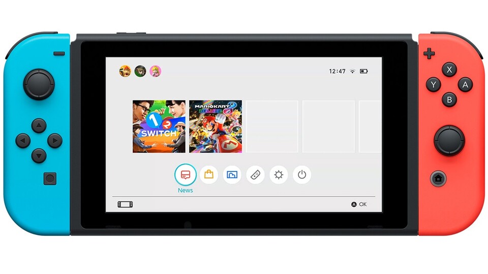 Das User Interface der Nintendo Switch