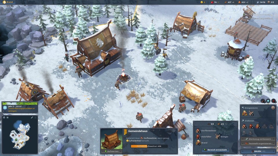 In Northgard bauen wir unsere eigene Wikingersiedlung und sorgen dafür, dass die Bewohner auch in den harten Wintern gut versorgt sind.