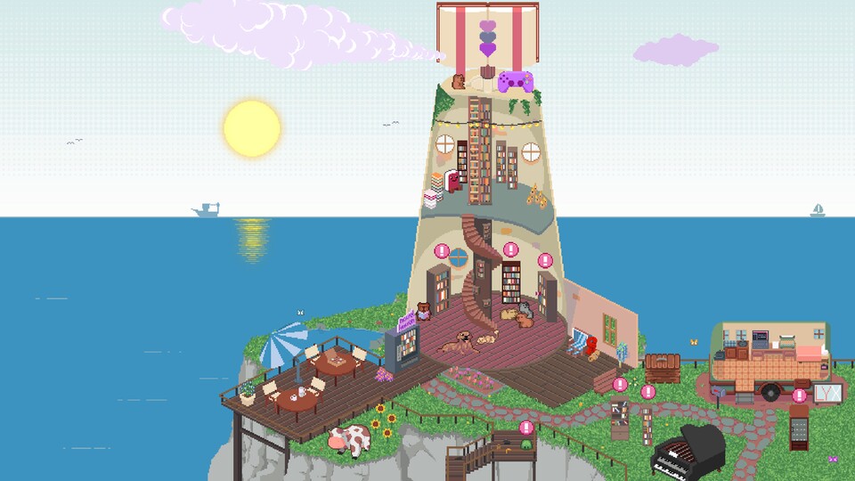 So haben ich und meine Freundin den Leuchtturm in Novel Haven gestaltet.