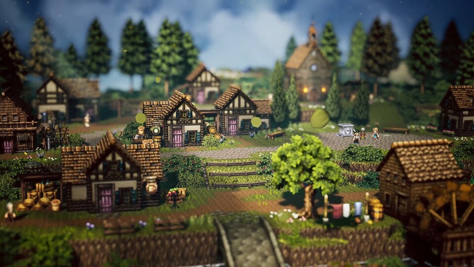 In Octopath Traveler 0 dürft ihr eure eigene Stadt aufbauen und genießt dabei viel kreative Freiheit.