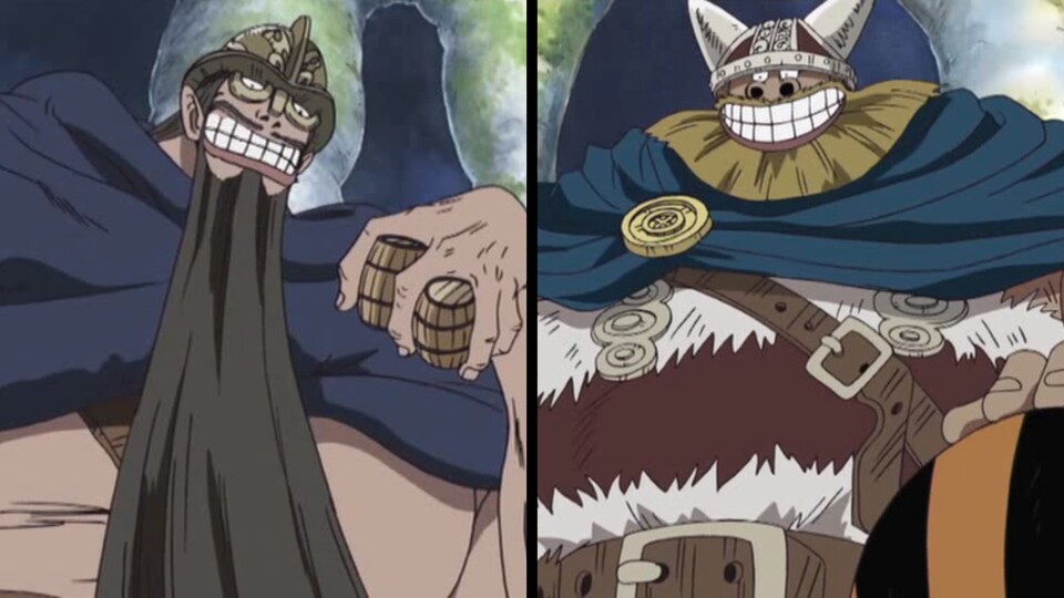 Die beiden aus dem Alabasta-Arc bekannten Riesen (Links: Woogey; Rechts: Boogey) spielen bald wieder eine Rolle. Quelle: Crunchyroll Toei Animation