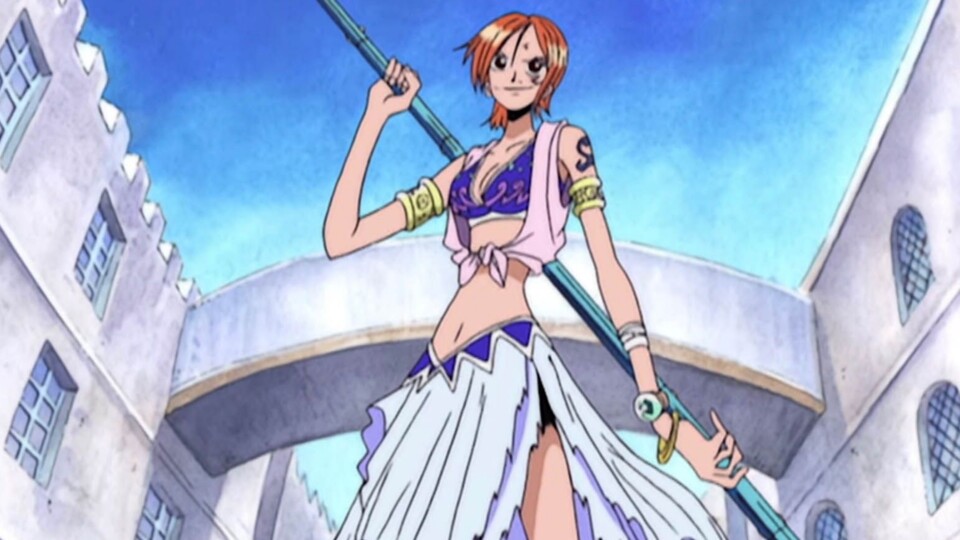 Der erste Klima-Taktstock von Nami sah zu Beginn noch ganz anders aus. (Bild: © Eiichiro Oda, Shueisha Toei Animation)