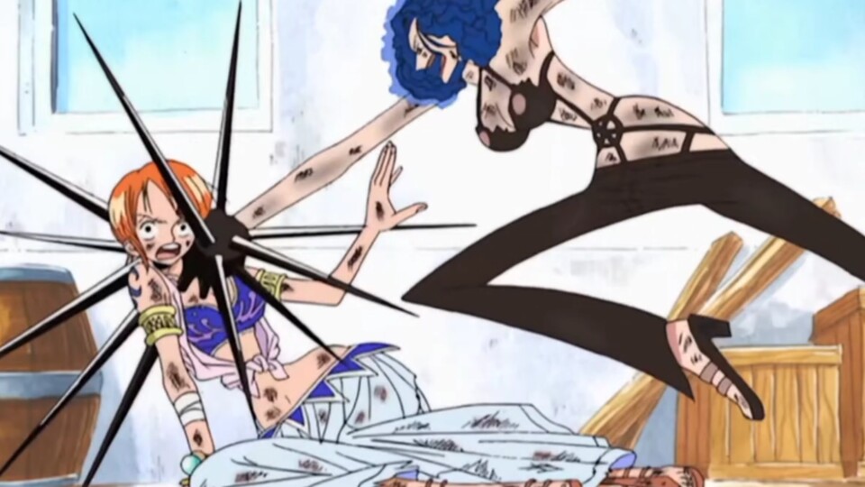 Miss Doublefinger erwischt im Kampf nur ein Abbild von Nami. (Bild: © Eiichiro Oda, Shueisha Toei Animation)