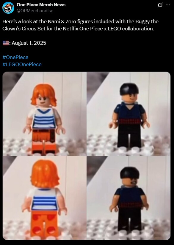 OPMerchandise postet zusätzliche Bilder zu Namis und Zorros LEGO-Figur im Set.