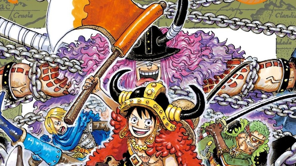 Loki ist sogar auf dem offiziellem Manga-Cover von One Piece-Band 111 mit den Strohhüten abgebildet. (Bild: © Eiichiro Oda Shueisha)