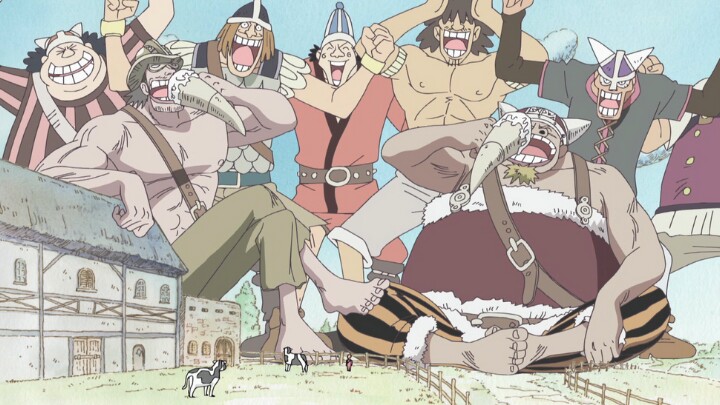 Die Riesen-Krieger auf Elban sind gemischten Blutes. (Bild: © Eiichiro Oda, Shueisha Toei Animation)