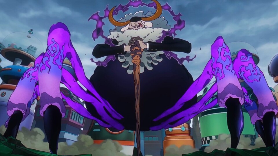 Saturn zeigt zum ersten Mal seine Monstergestalt im One Piece-Anime. (Bild: © Eiichiro Oda, Shueisha Toei Animation)