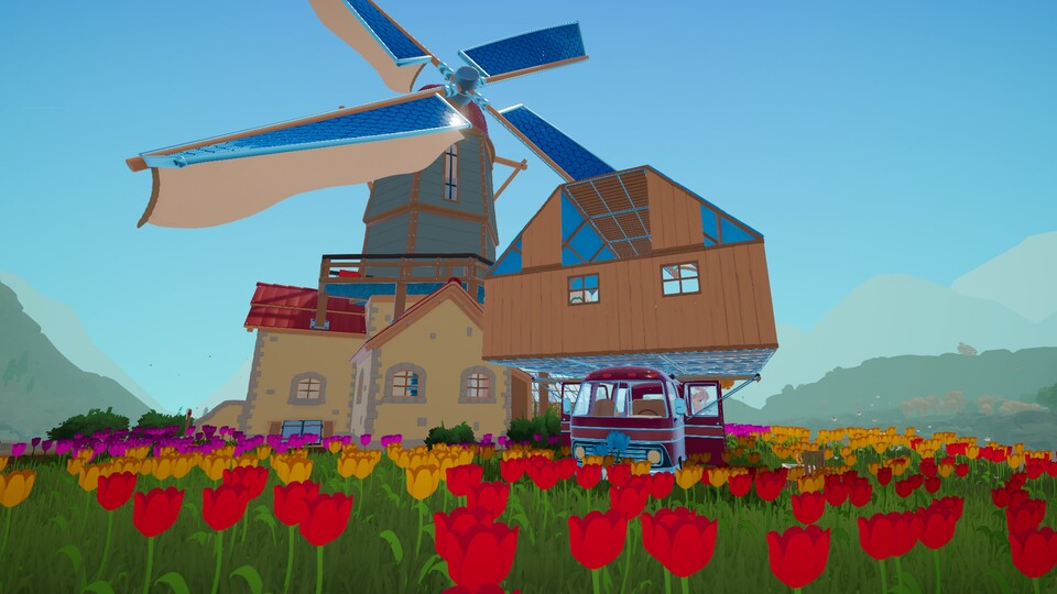 Um Sehenswürdigkeiten wie diese Windmühle wieder in Gang zu kriegen, muss ich manchmal kleinere Aufgaben oder Rätsel lösen.