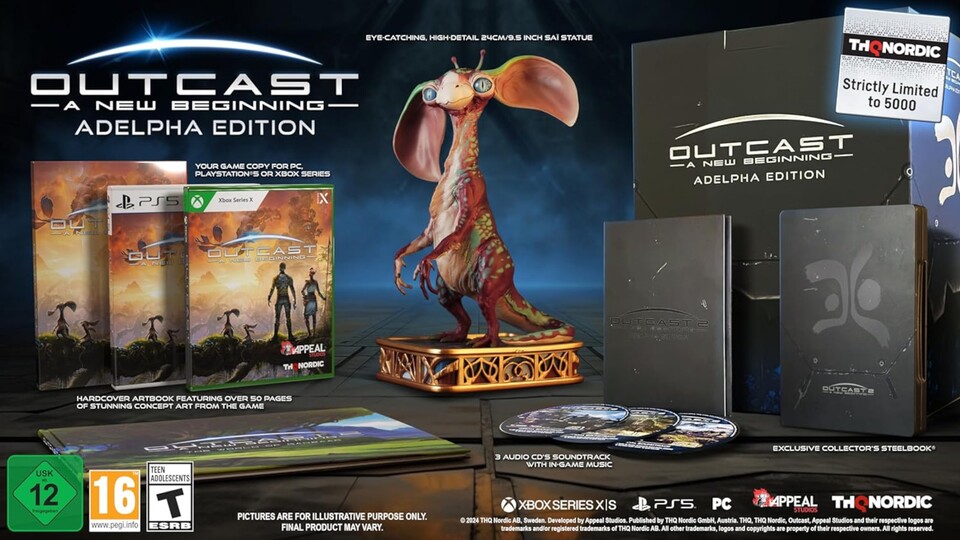 Mit der Adelpha Edition von Outcast 2 bekommt ihr eine ganze Reihe physischer Boni, darunter eine hübsche Statue.