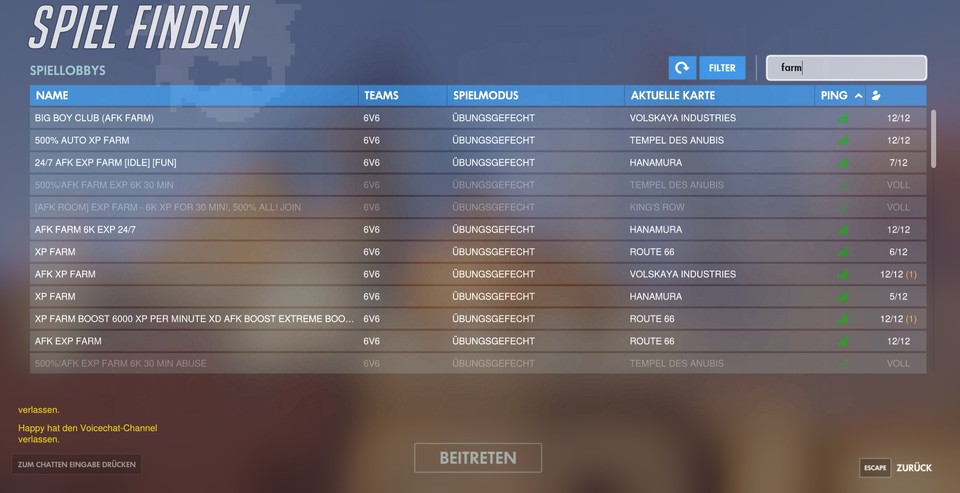 XP-Farming in Overwatch