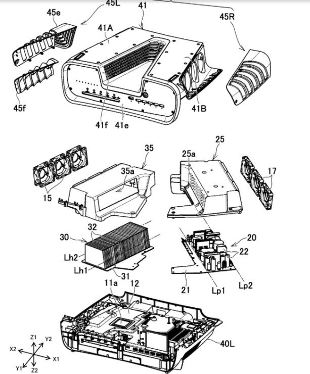 Das Patent zeigt das PS5-DevKit im Detail von innen.