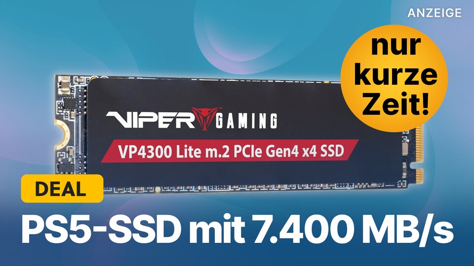 Bei Mindfactory gibts jetzt die schnelle PS5-SSD Patriot Viper VP4300 Lite günstig im Angebot. Es sind aber nur 100 Exemplare verfügbar.