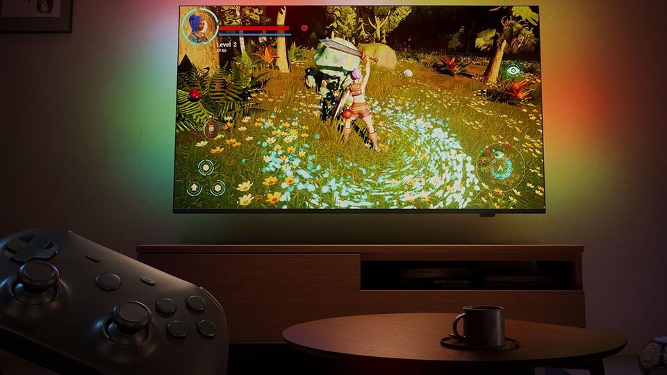 Auch zum Zocken bietet sich dieser TV mehr als an.