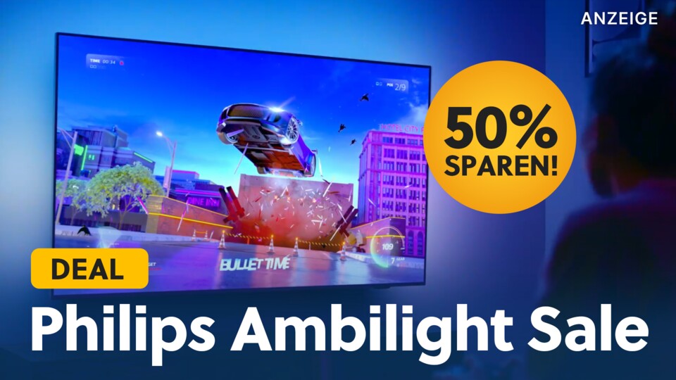 Die Philips Ambilight Fernseher lassen euer Zimmer im Licht eures liebsten Spiels erstrahlen.