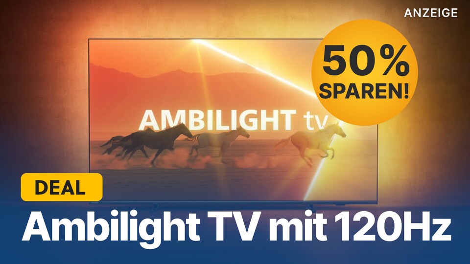 Den 4K-Fernseher Philips PML9008, der durch Ambilight für eine eindrucksvolle Beleuchtung sorgt, gibts jetzt zum halben Preis.