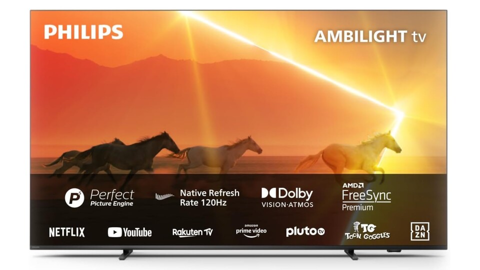 Durch sein MiniLED-Display und die hohe Spitzenhelligkeit bietet der 4K-TV Philips PML9008 eine sehr gute Bildqualität.