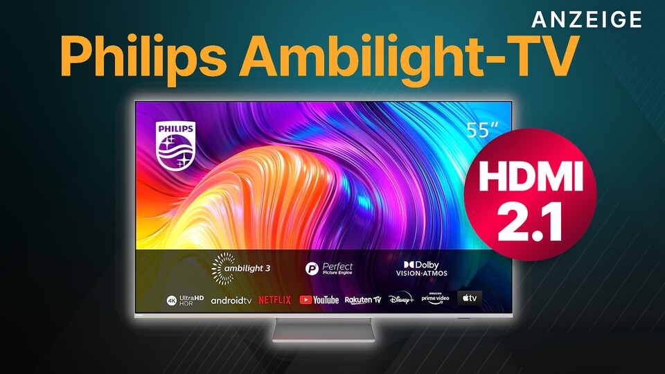 Den Philips PUS8807 4K-TV mit 120 Hz und Ambilight gibt es bei Amazon jetzt günstig.