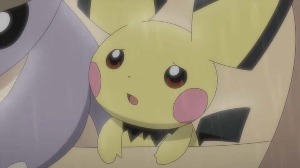 Pichu merkt, dass Mutter-Kangama Schwierigkeiten hat, sich um beide Babies zu kümmern. (© The Pokémon Company)