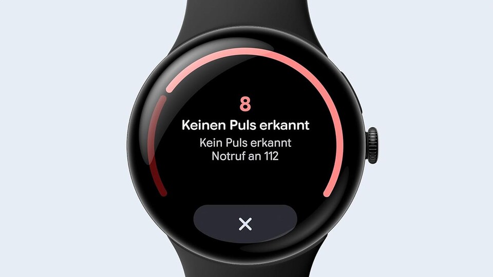 Sollte die Uhr keinen Puls mehr registrieren, dann kann sie selbstständig den Notruf alarmieren.