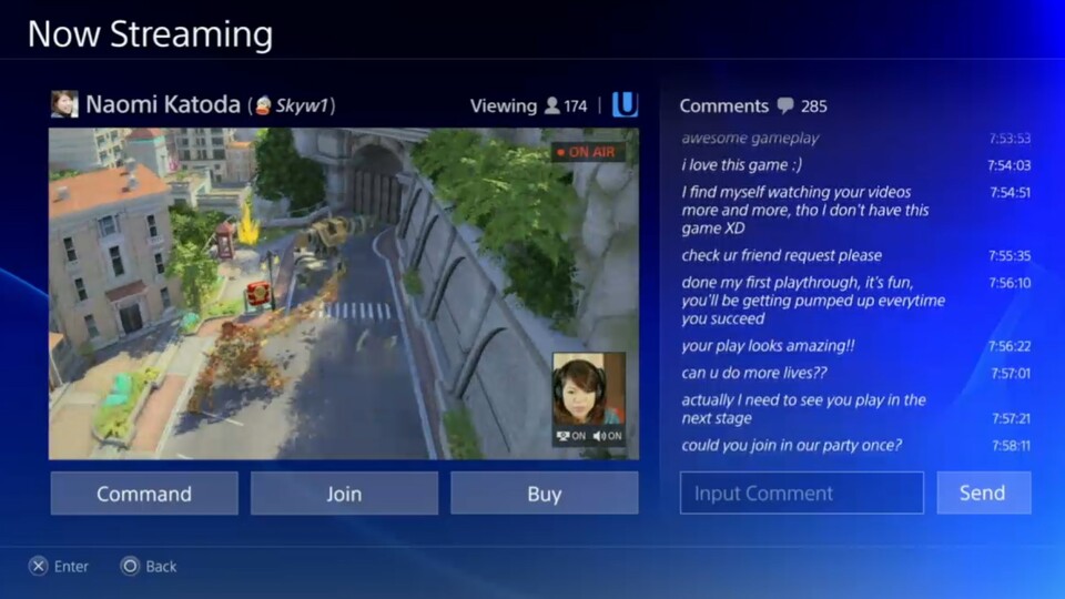 Sony setzt auf Streaming – etwa, wenn man Freunden beim Spielen über die Schulter schaut.