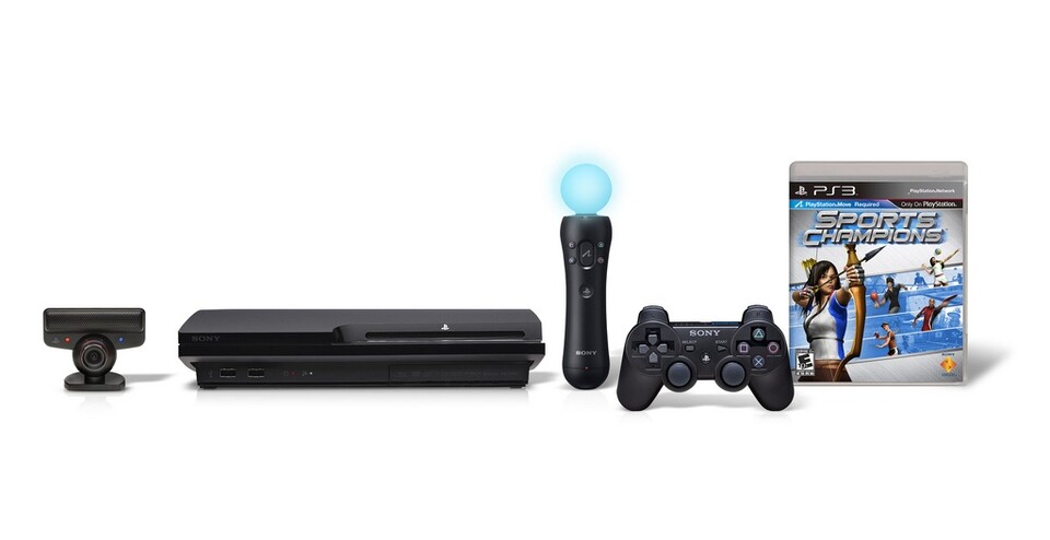 Das Einsteigerpaket mit PlayStation Eye, Move-Controller und Sports Champions.