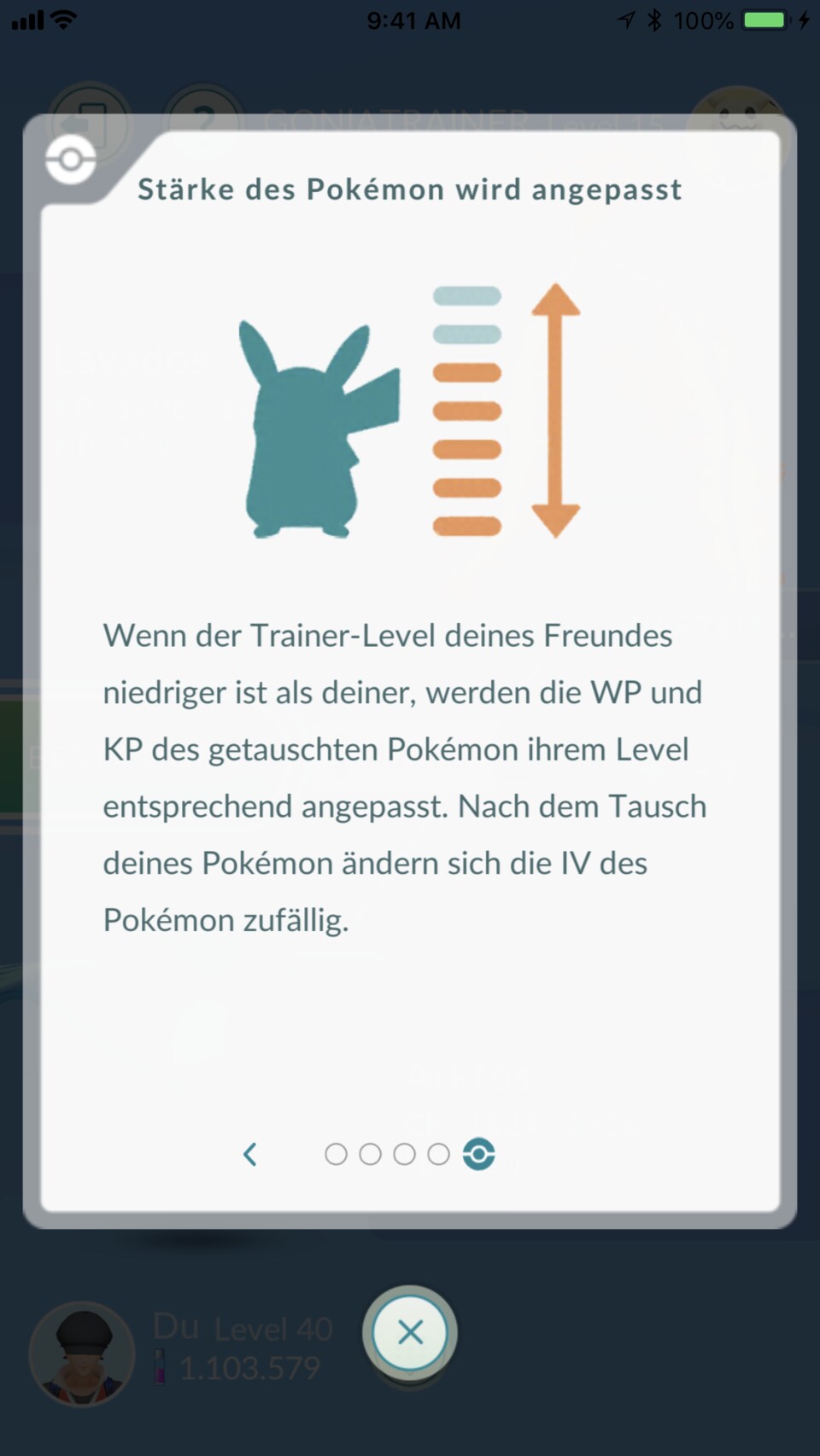 Getauschte Pokémon ändern ihre vorherigen Werte.