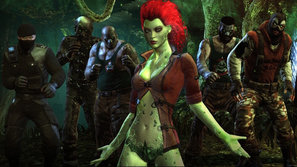 Poison Ivy wird in Batman: Arkham City halb nackt dargestellt, ganz im Gegensatz zu den meisten männlichen Figuren.
