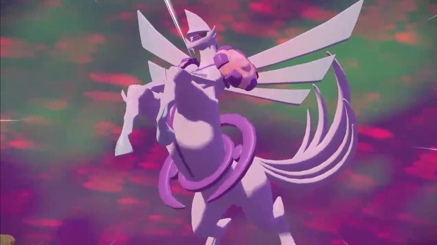 Mit Giratina und Dialga bildet Palkia das Dimensions-Trio, alle drei Legendären Pokémon gibt es auch in Pokémon Legenden: Arceus.
