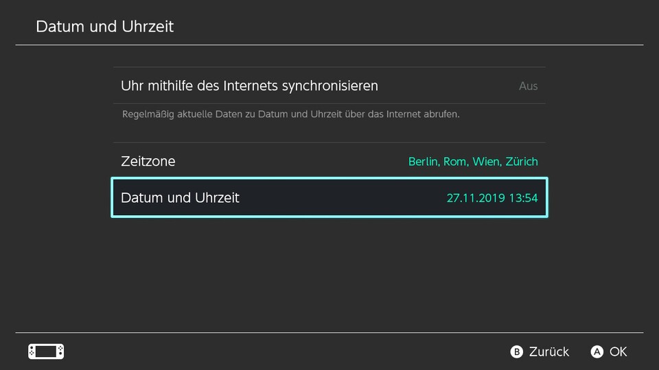 ?Uhr mithilfe des Internets synchronisieren muss ausgestellt sein, dann könnt ihr das Datum manuell wählen. ?