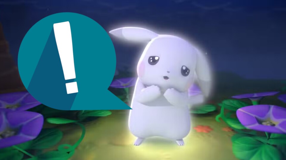 Pokopia zeigt Pikachu in komplett weiß.