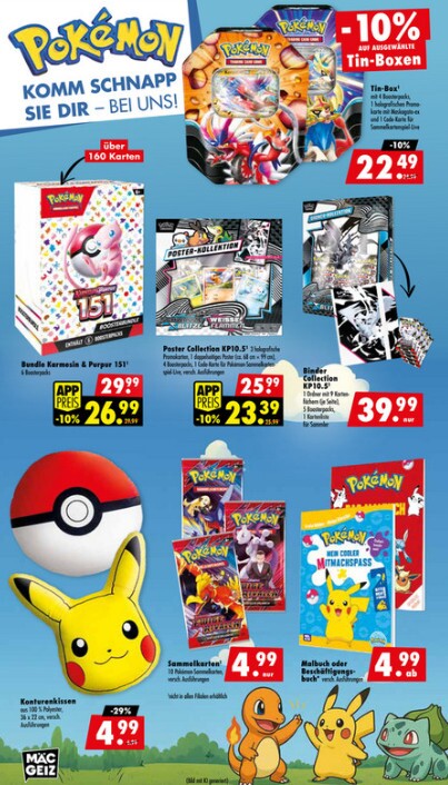 Mit dieser Werbung hat Mäc-Geiz seit längerer Zeit für die Pokémon-Produkte beworben. (Bild ©Mäc-Geiz)