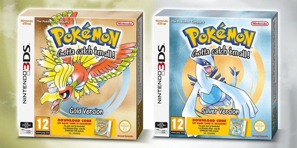 So werden die Verpackungen von Pokémon Gold und Silber für den 3DS aussehen.